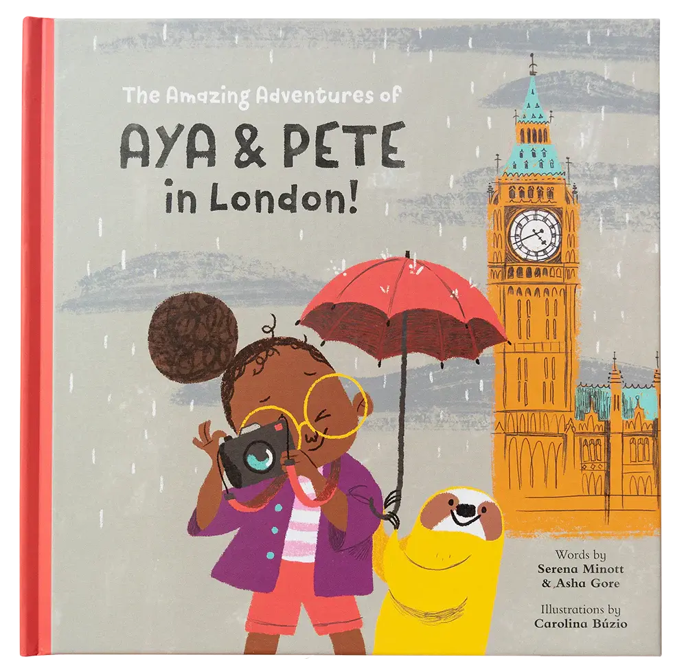 The Amazing Adventures of Aya & Pete in London! (Hardcover) by Nola Tawk, original artwork main product photo