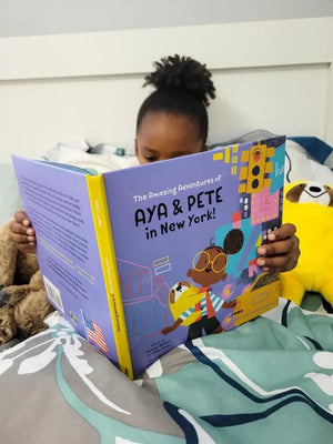 The Amazing Adventures of Aya & Pete in New York! (Hardcover) by Nola Tawk, original artwork detail photo 4