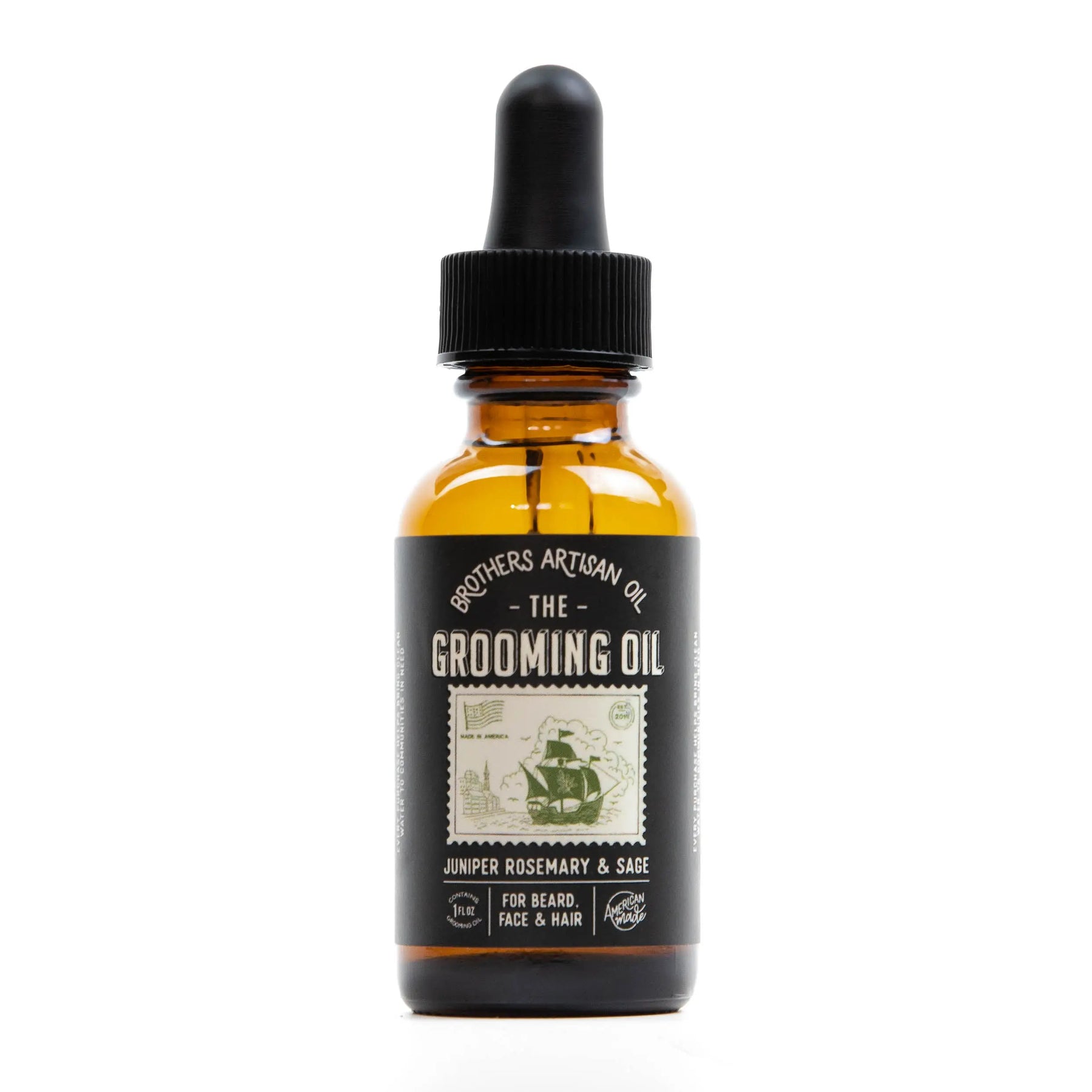 The Grooming Oil: Juniper Rosemary & Sage by Brothers Artisan Oil, natural skincare main product photo
