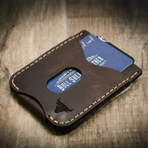 The Keller Money Clip by Bull Sheath Leather, handmade leather goods detail photo 5