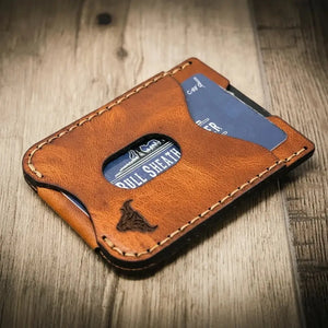 The Keller Money Clip by Bull Sheath Leather, handmade leather goods detail photo 7
