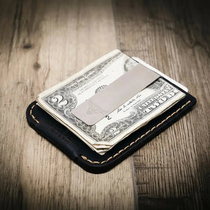 The Keller Money Clip by Bull Sheath Leather, handmade leather goods detail photo 10