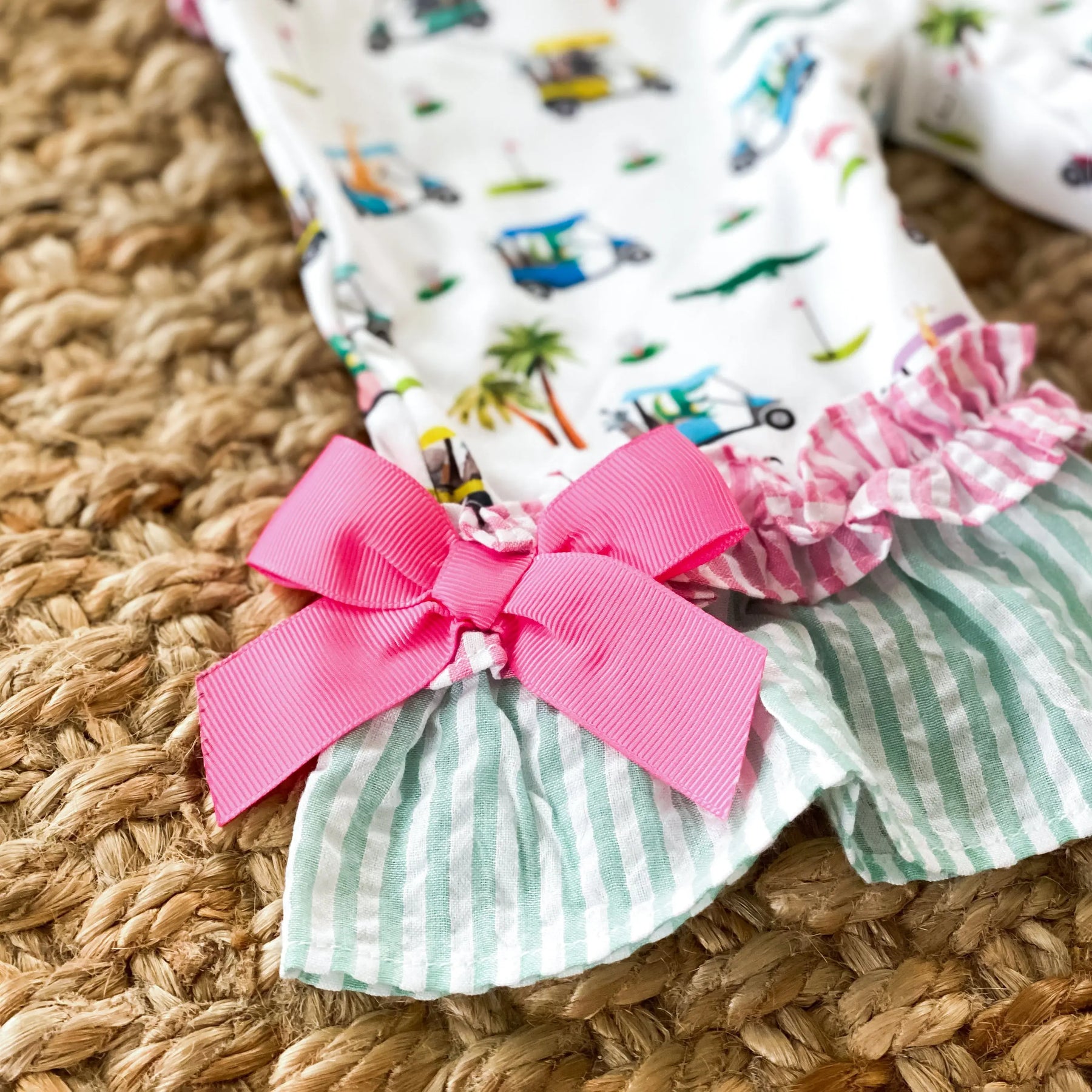 The Palms Girls Golf Romper by Seven Lantern Lane, Southern lifestyle apparel detail photo 7