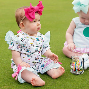 The Palms Girls Golf Romper by Seven Lantern Lane, Southern lifestyle apparel detail photo 9