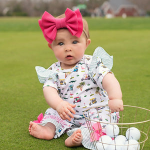 The Palms Girls Golf Romper by Seven Lantern Lane, Southern lifestyle apparel detail photo 10