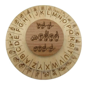 The Sign Language Decoder Disk - Escape Room Cipher Featuring ASL by Creative Escape Rooms, handmade jewelry main product photo