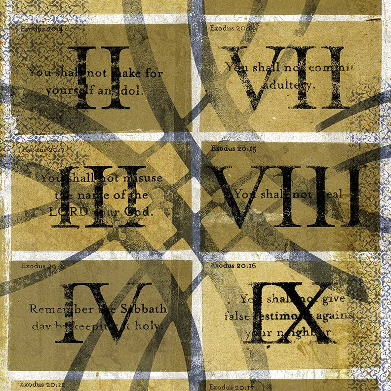 The Ten Commandments Art Prints by Dennehey Design Co., paper gift detail photo 2