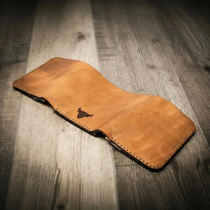 The Trinity Trifold Wallet by Bull Sheath Leather, handmade leather goods detail photo 6
