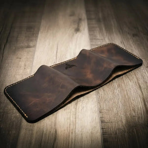 The Trinity Trifold Wallet by Bull Sheath Leather, handmade leather goods detail photo 12