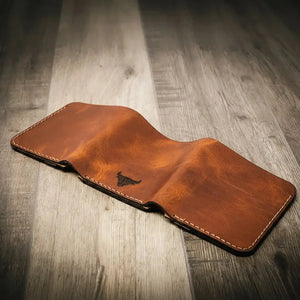 The Trinity Trifold Wallet by Bull Sheath Leather, handmade leather goods detail photo 17