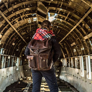 Theodore Leather Backpack by Mission Mercantile Leather Goods, handmade leather goods detail photo 3