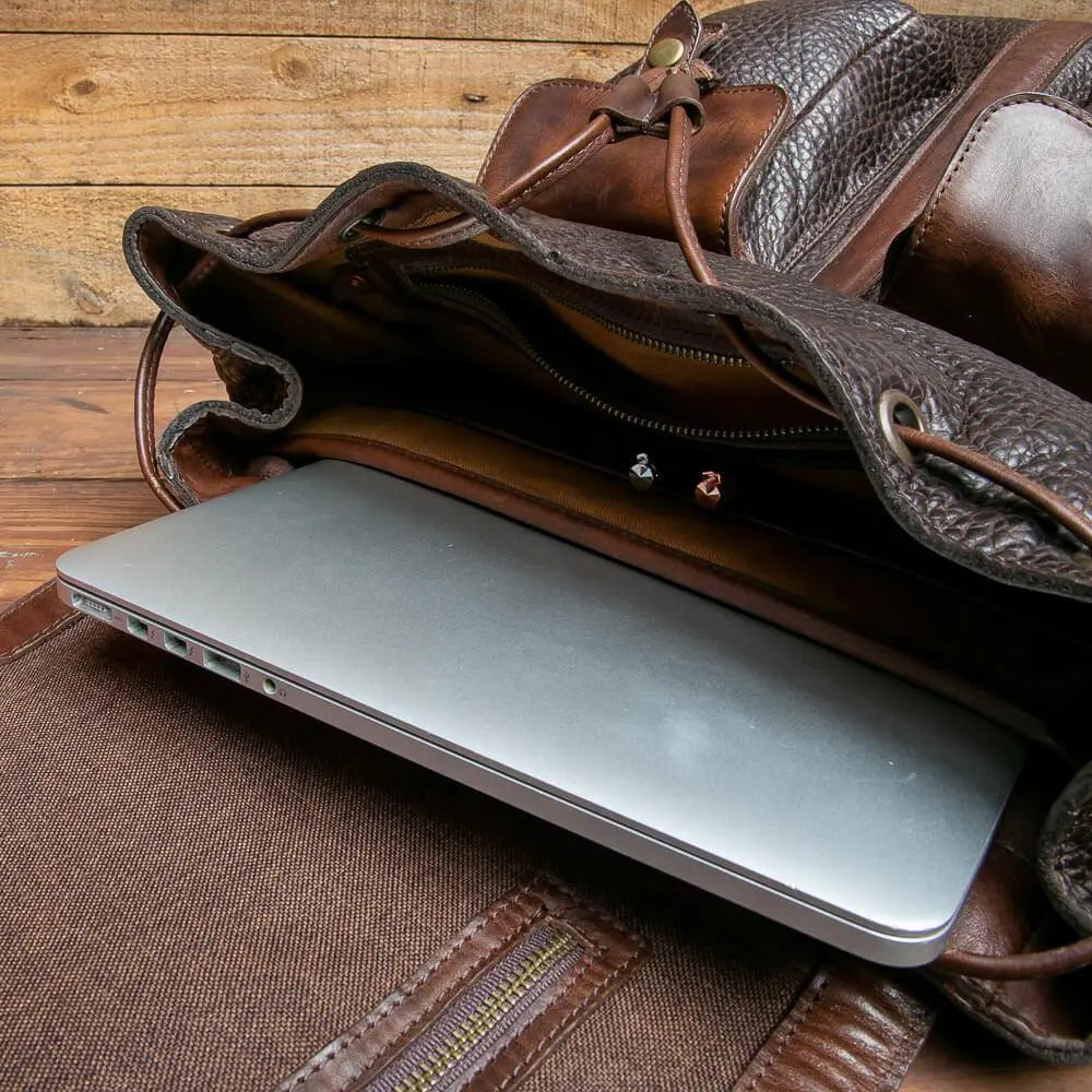 Theodore Leather Backpack by Mission Mercantile Leather Goods, handmade leather goods detail photo 11