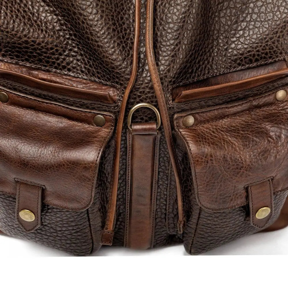 Theodore Leather Backpack by Mission Mercantile Leather Goods, handmade leather goods detail photo 12