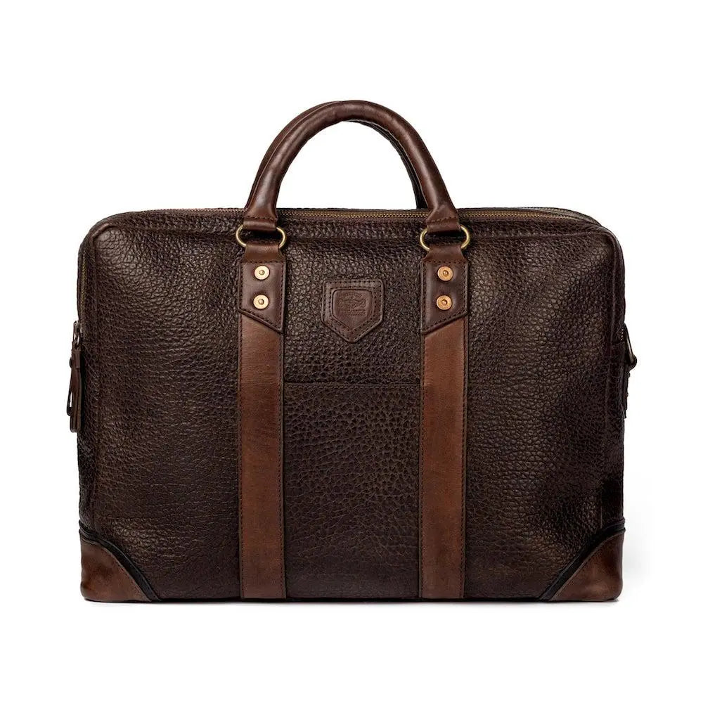 Theodore Leather Briefcase by Mission Mercantile Leather Goods, handmade leather goods detail photo 5