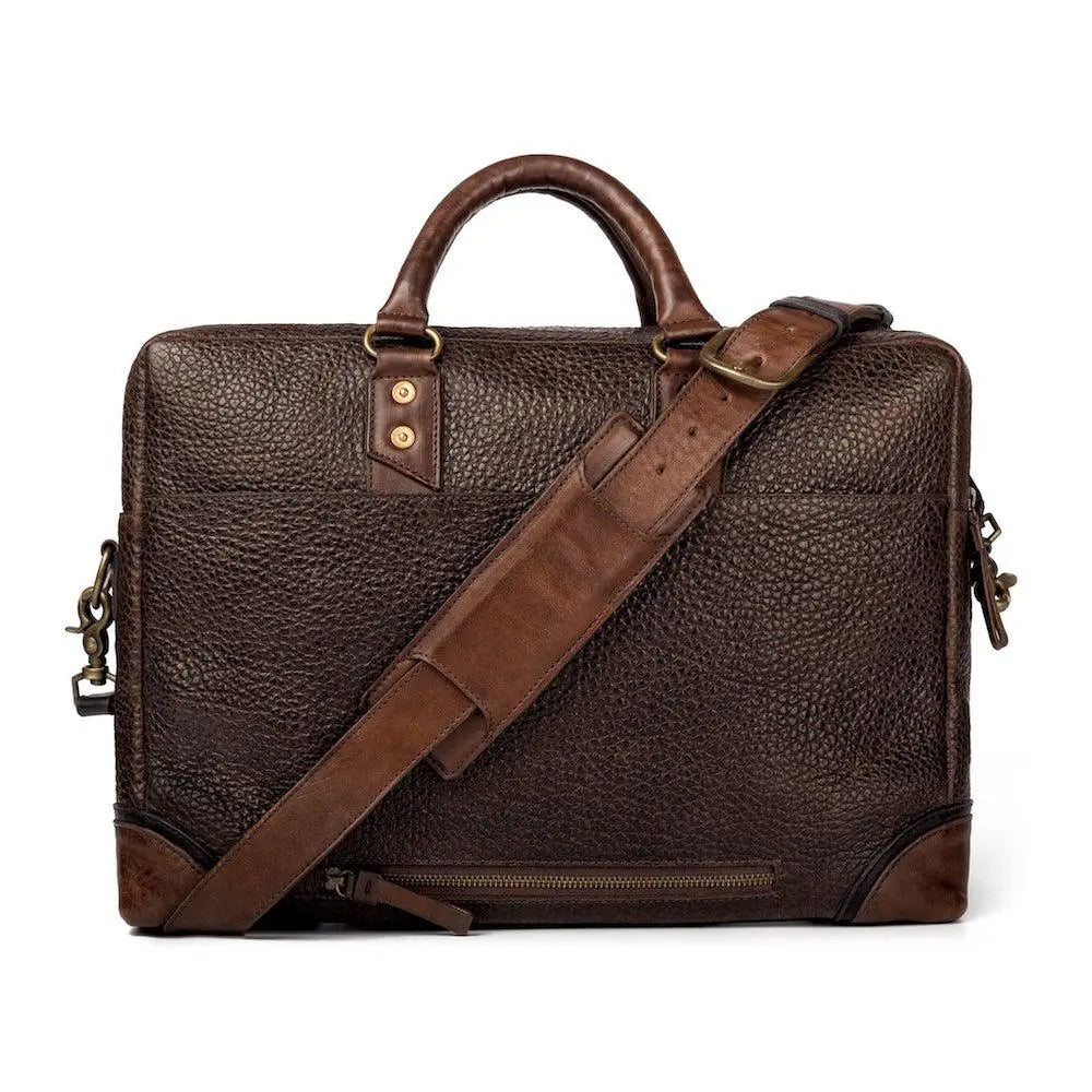 Theodore Leather Briefcase by Mission Mercantile Leather Goods, handmade leather goods detail photo 7
