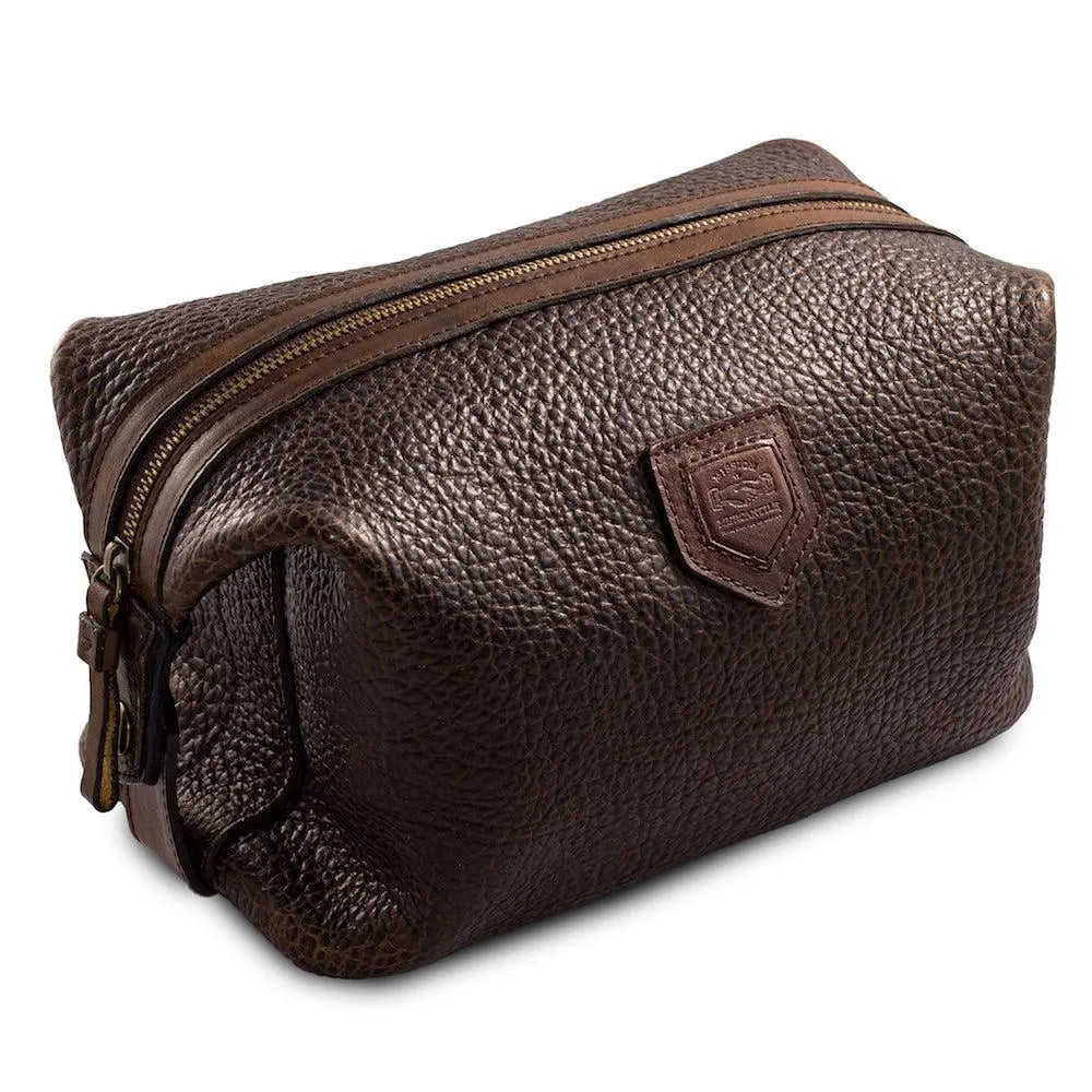 Theodore Leather Toiletry Wash Bag by Mission Mercantile Leather Goods, natural skincare detail photo 4