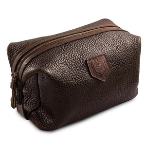 Theodore Leather Toiletry Wash Bag by Mission Mercantile Leather Goods, natural skincare detail photo 4
