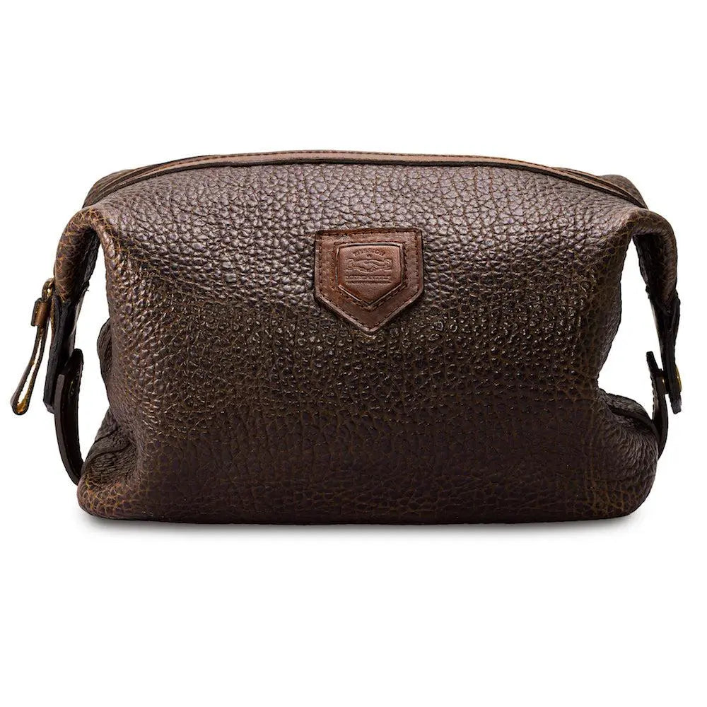 Theodore Leather Toiletry Wash Bag by Mission Mercantile Leather Goods, natural skincare detail photo 6