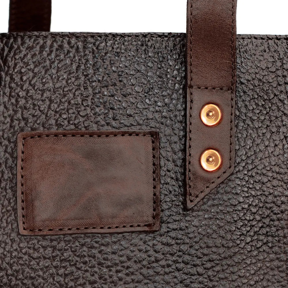 Theodore Leather Two Bottle Wine Tote Carrier by Mission Mercantile Leather Goods, handmade leather goods detail photo 9