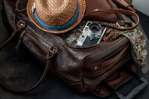 Theodore Leather Wheeled Carry-On Duffle Bag by Mission Mercantile Leather Goods, handmade leather goods detail photo 3