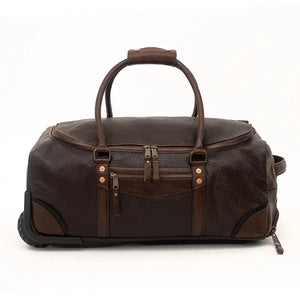 Theodore Leather Wheeled Carry-On Duffle Bag by Mission Mercantile Leather Goods, handmade leather goods detail photo 5