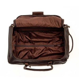 Theodore Leather Wheeled Carry-On Duffle Bag by Mission Mercantile Leather Goods, handmade leather goods detail photo 13