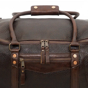 Theodore Leather Wheeled Carry-On Duffle Bag by Mission Mercantile Leather Goods, handmade leather goods detail photo 14