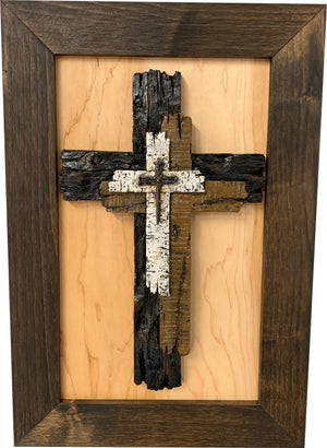 Three Layered Cross Decorative Wall-Mounted Secure Gun Cabinet by Bellewood Designs, Southern home decor detail photo 9