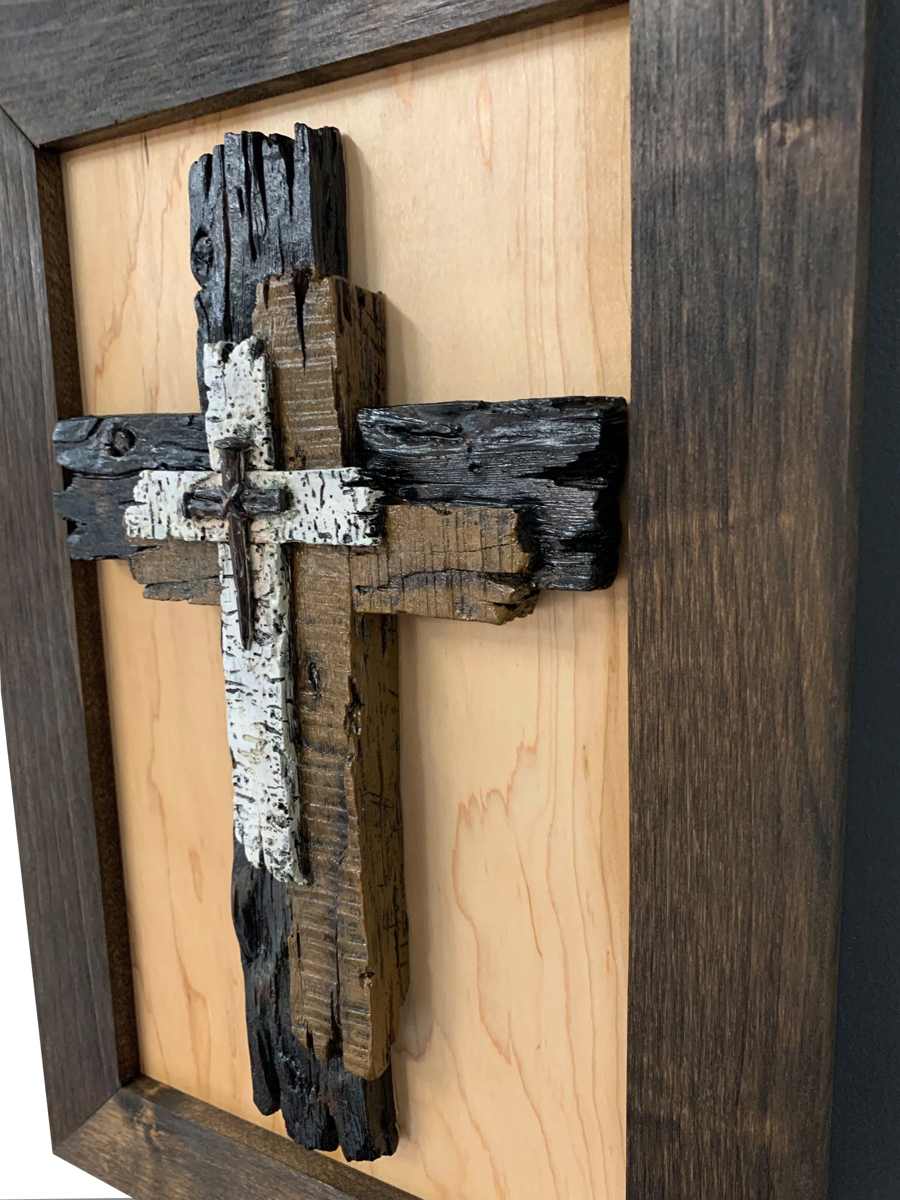 Three Layered Cross Decorative Wall-Mounted Secure Gun Cabinet by Bellewood Designs, Southern home decor detail photo 14