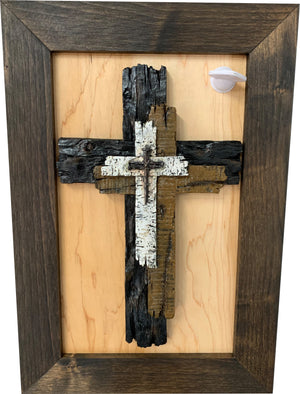 Three Layered Cross Decorative Wall-Mounted Secure Gun Cabinet by Bellewood Designs, Southern home decor detail photo 10