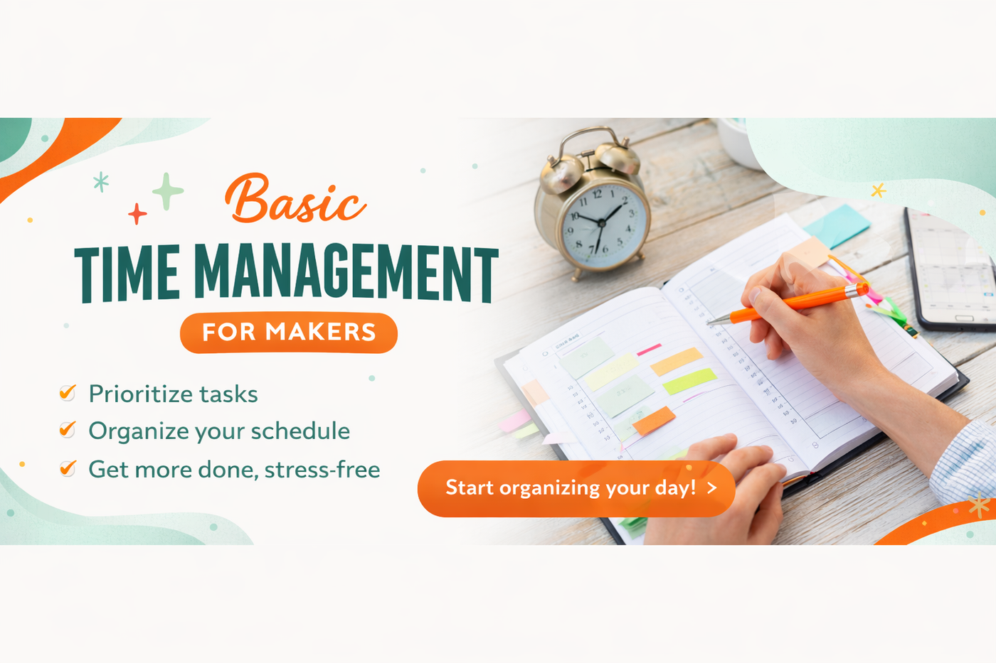 Time Management for Makers course banner