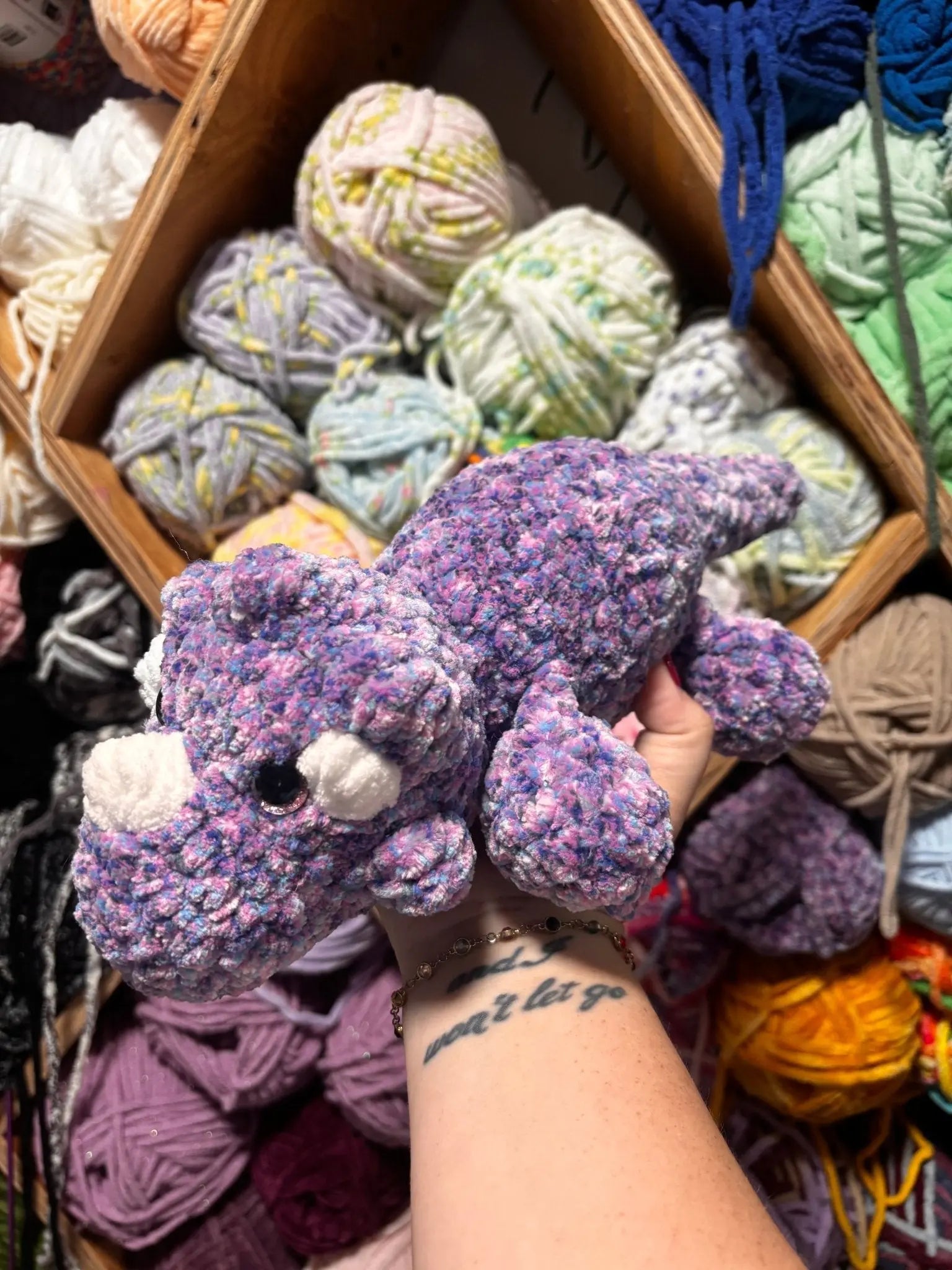 Tina the Crocheted Triceratops by Klassy Krafts, 3D printed toy detail photo 2