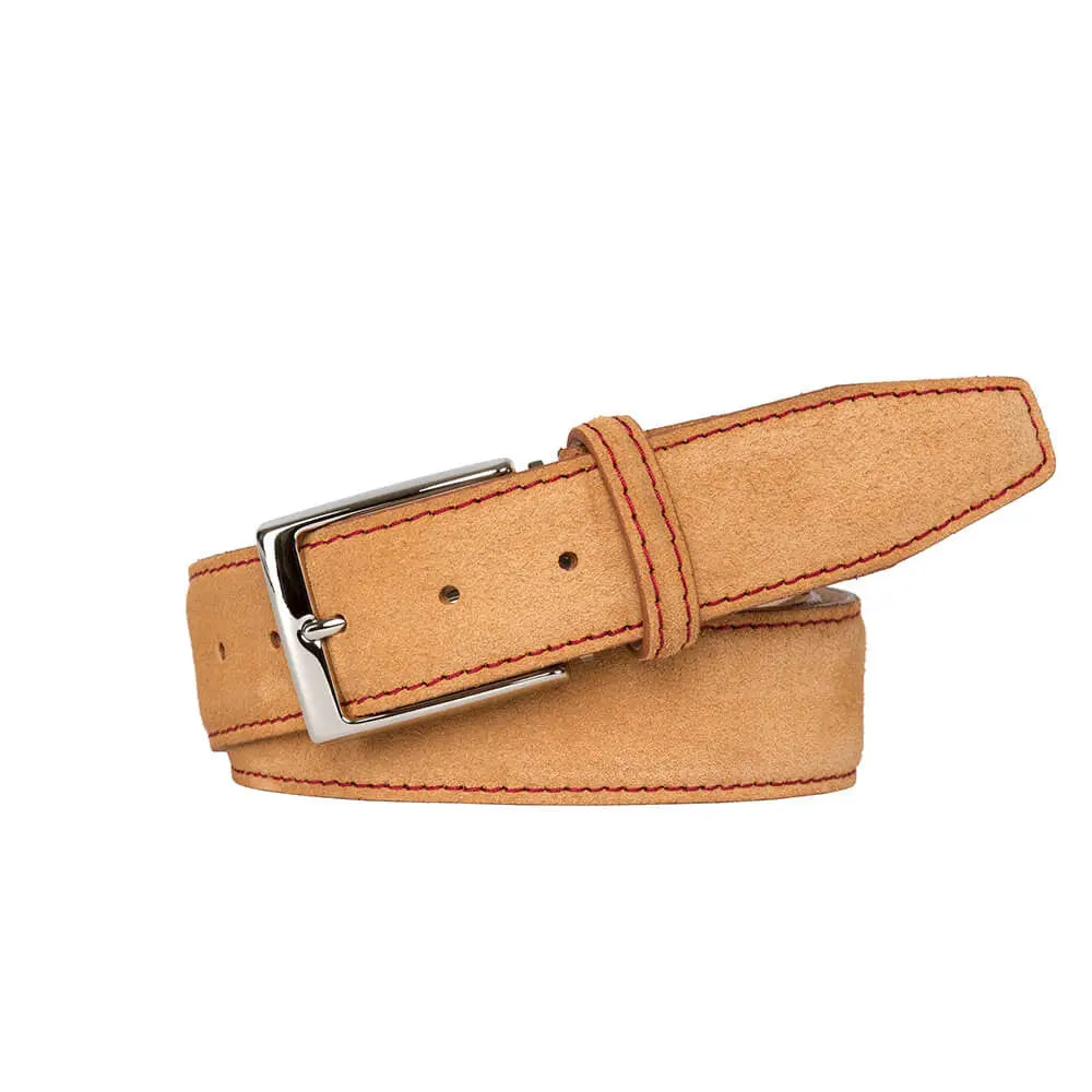 Toast Suede Leather Belt by Roger Ximenez: Bespoke Belts and Leather Accessories, handmade leather goods detail photo 5