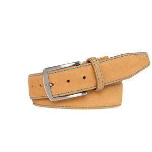 Toast Suede Leather Belt by Roger Ximenez: Bespoke Belts and Leather Accessories, handmade leather goods detail photo 7