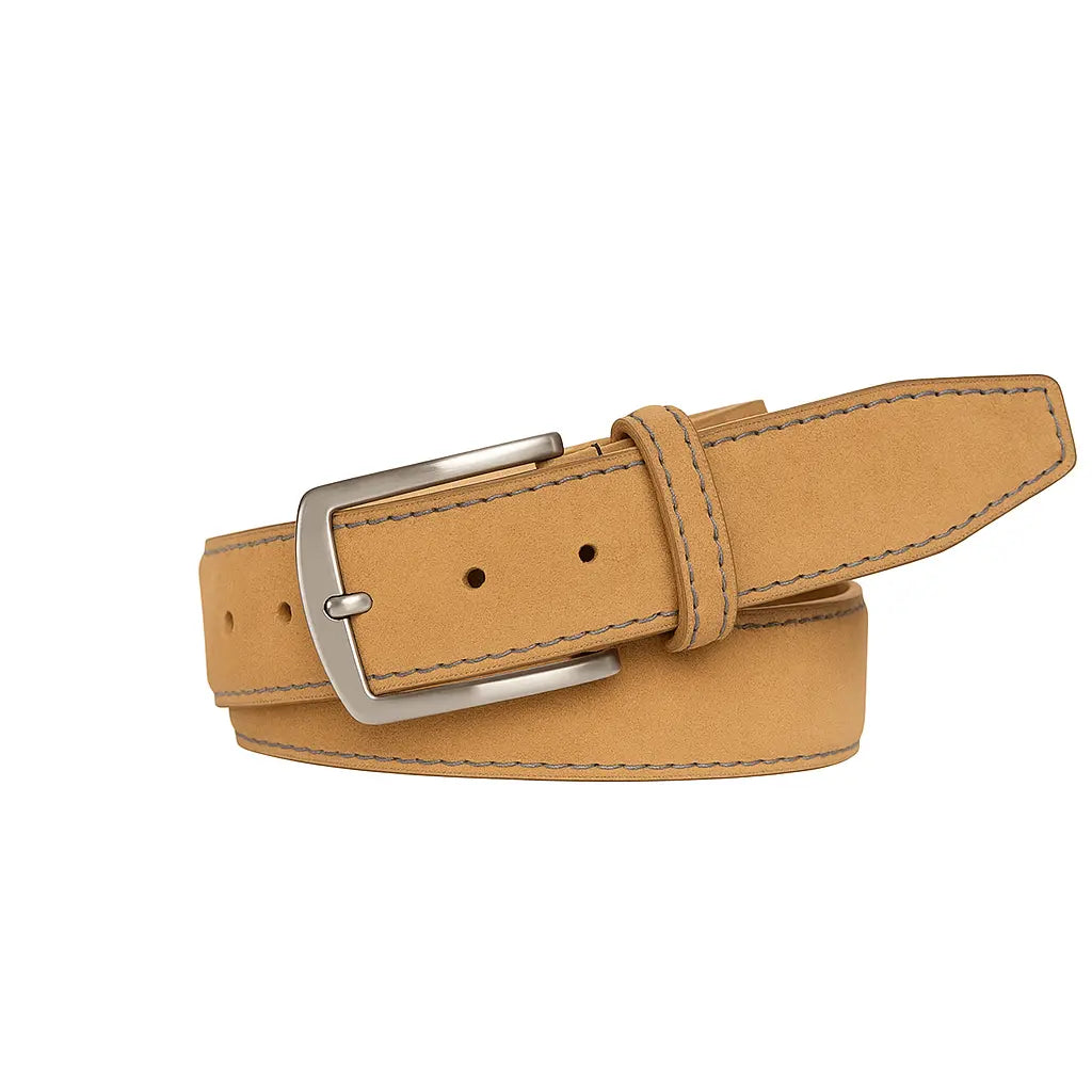 Toast Suede Leather Belt by Roger Ximenez: Bespoke Belts and Leather Accessories, handmade leather goods detail photo 8