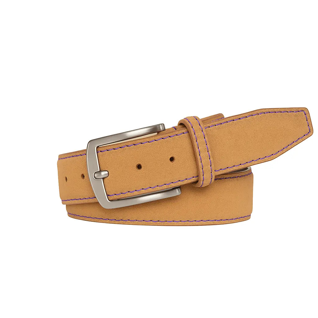 Toast Suede Leather Belt by Roger Ximenez: Bespoke Belts and Leather Accessories, handmade leather goods detail photo 9