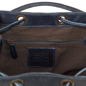 Tooled Leather Bucket Bag by Mission Mercantile Leather Goods, handmade leather goods detail photo 10