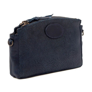 Tooled Leather Crossbody Bag by Mission Mercantile Leather Goods, natural skincare detail photo 6