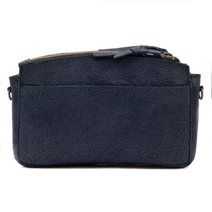 Tooled Leather Crossbody Bag by Mission Mercantile Leather Goods, natural skincare detail photo 7