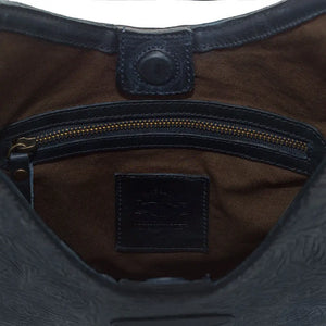 Tooled Leather Hobo Bag by Mission Mercantile Leather Goods, handmade leather goods detail photo 11