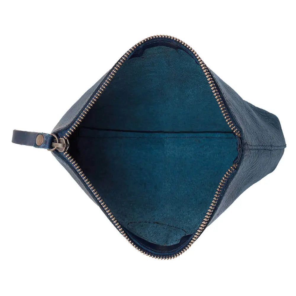 Tooled Leather Large Zippered Pouch by Mission Mercantile Leather Goods, handmade leather goods detail photo 8