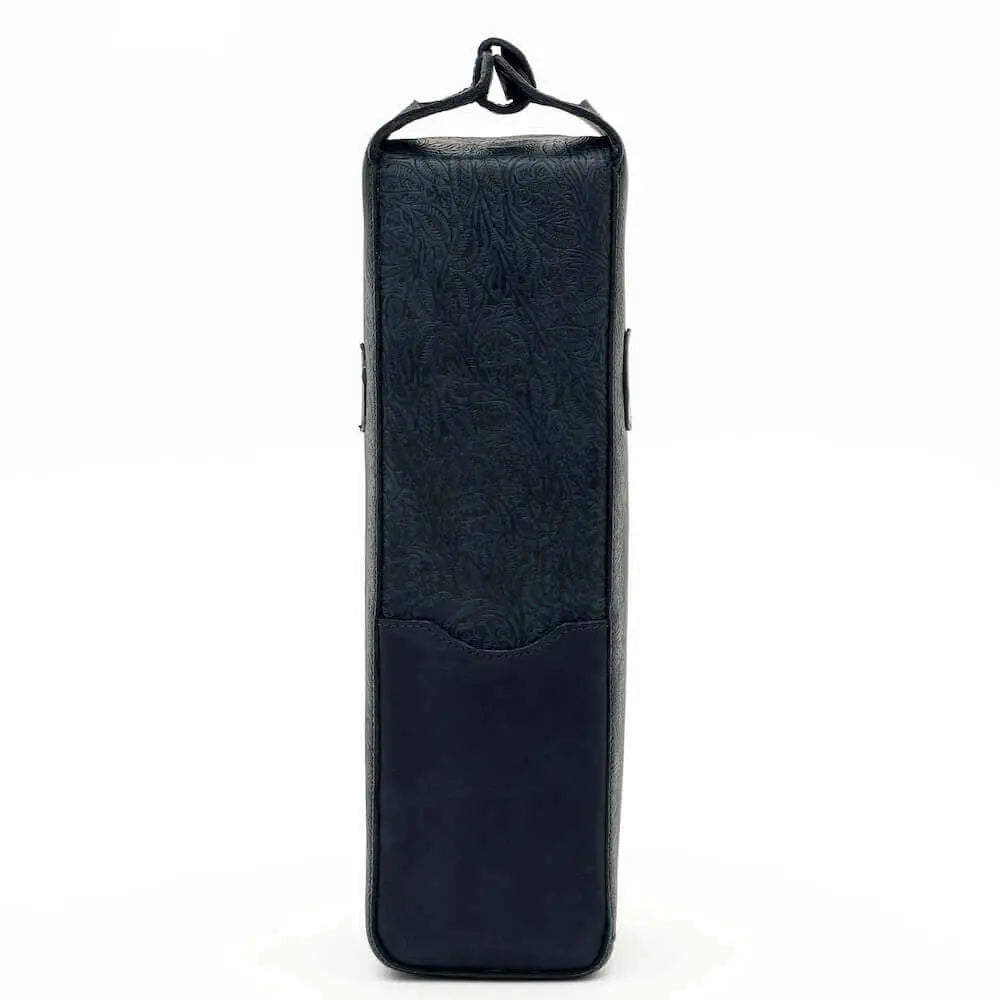 Tooled Leather Single Bottle Wine Carrier by Mission Mercantile Leather Goods, handmade leather goods detail photo 8
