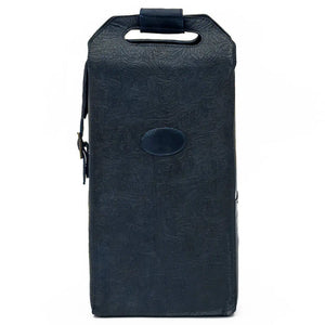 Tooled Leather Two Bottle Wine Carrier by Mission Mercantile Leather Goods, handmade leather goods detail photo 4