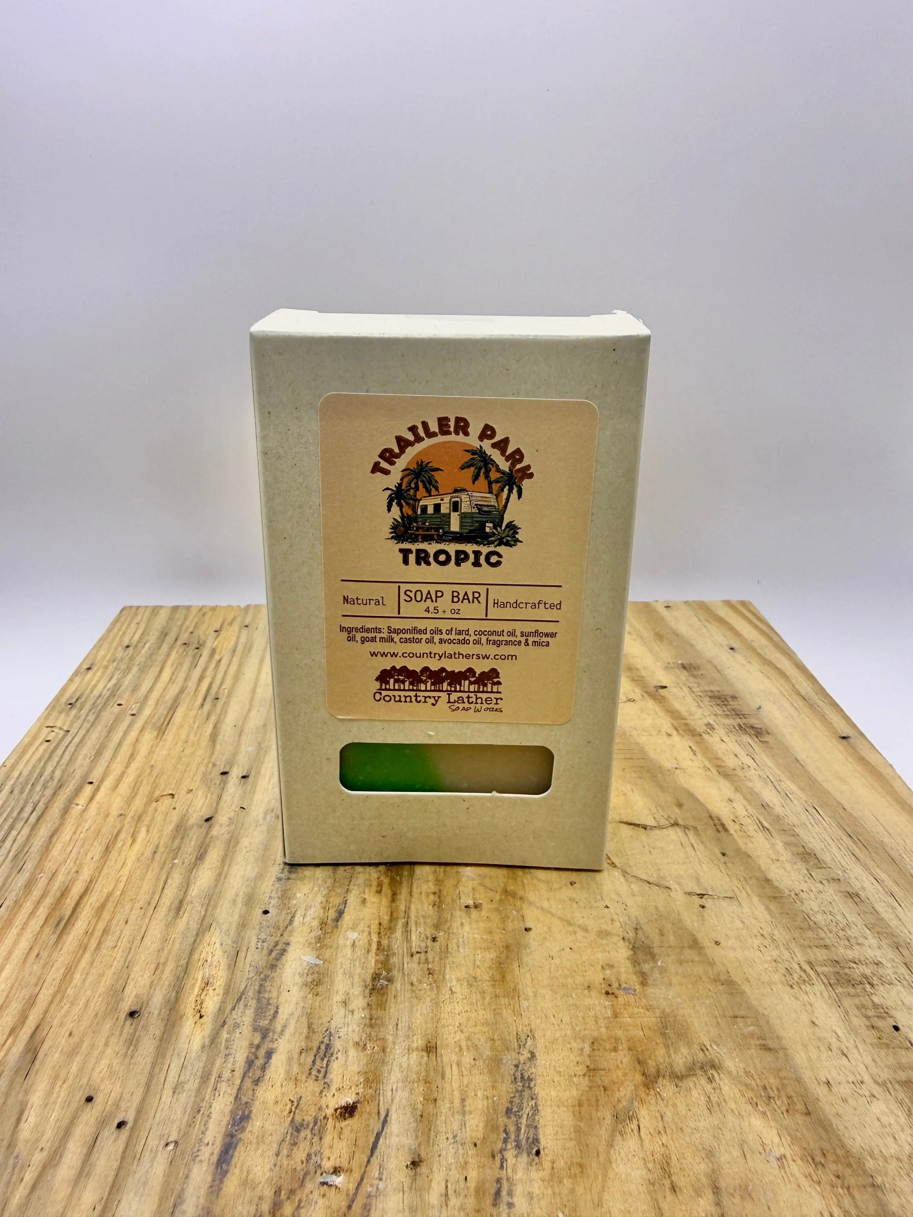 Trailer Park Tropic Soap Bar by Country Lather Soap Works, natural skincare detail photo 2