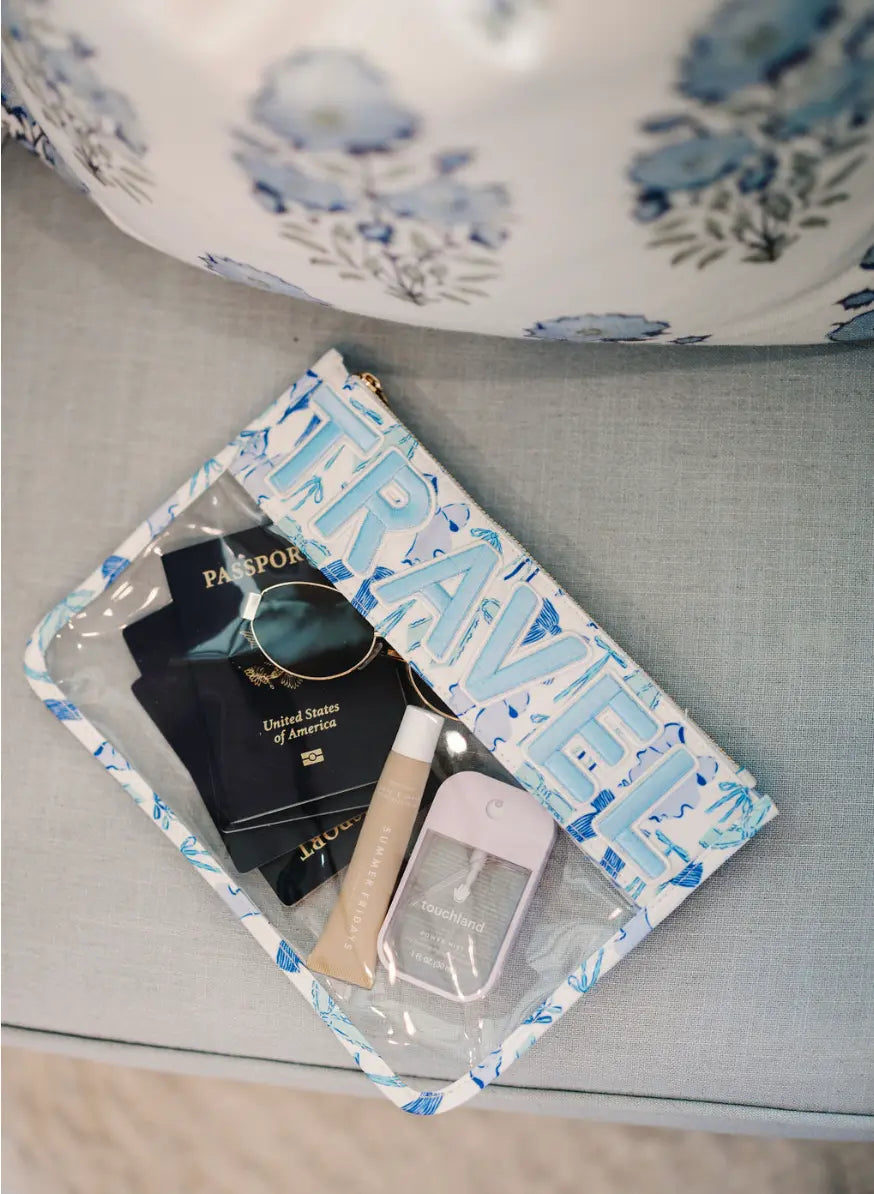 Travel - Blue Bow Clear Pouch by KenzKustomz, handmade leather goods detail photo 6