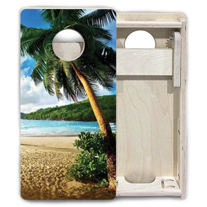 Tropical Hideaway - Mini or Vacation Sized Cornhole Boards by Cornhole Solutions, custom cornhole board detail photo 4