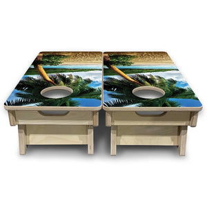 Tropical Hideaway - Mini or Vacation Sized Cornhole Boards by Cornhole Solutions, custom cornhole board detail photo 5