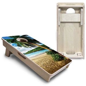 Tropical Hideaway - Mini or Vacation Sized Cornhole Boards by Cornhole Solutions, custom cornhole board detail photo 6