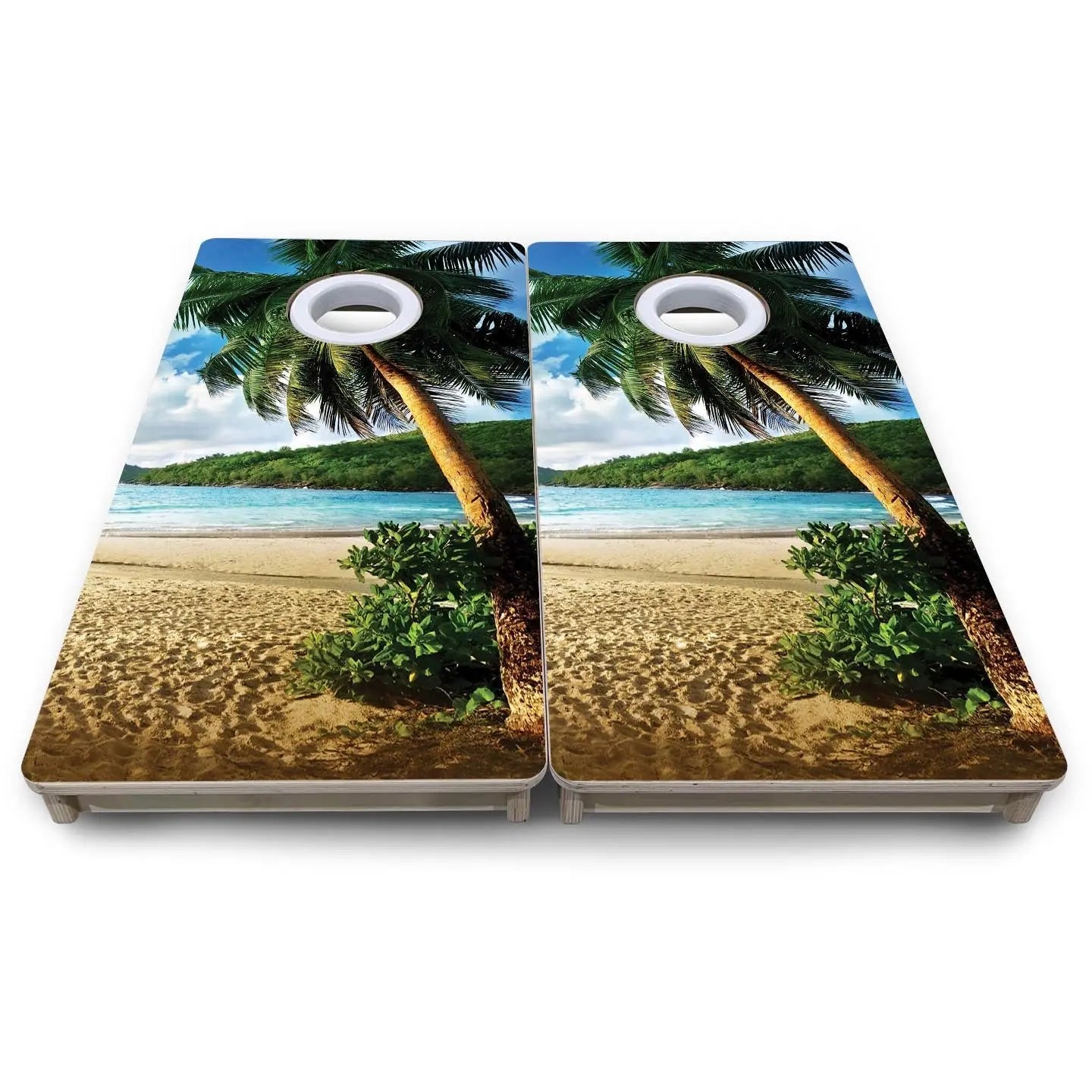 Tropical Hideaway - Mini or Vacation Sized Cornhole Boards by Cornhole Solutions, custom cornhole board detail photo 8