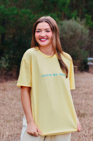 Trying My Best Tee by Southern Bliss Company, Southern lifestyle apparel detail photo 2
